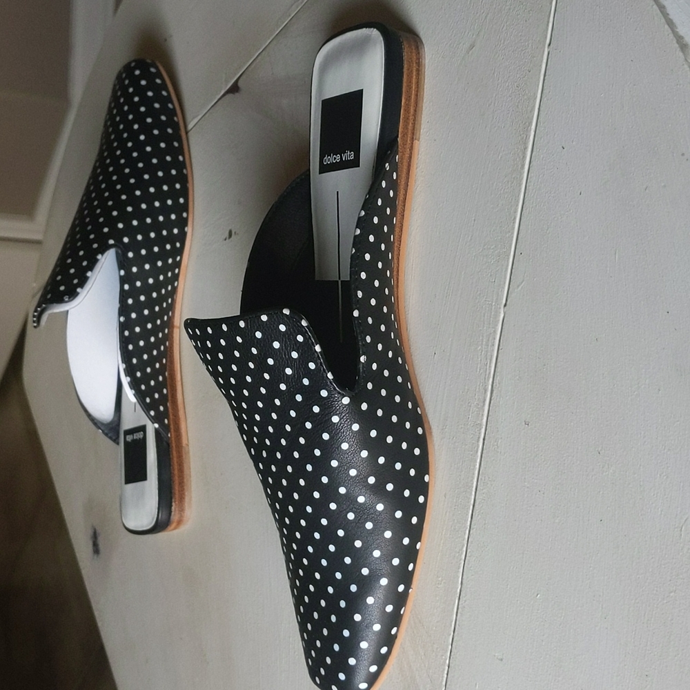 Like New Leather Dolce Vita Brie Polka Dot Mules - Picture 9 of 12